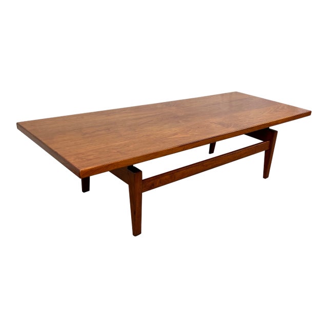 Mid-Century Walnut Coffee Table Attributed to Jens Risom For Sale