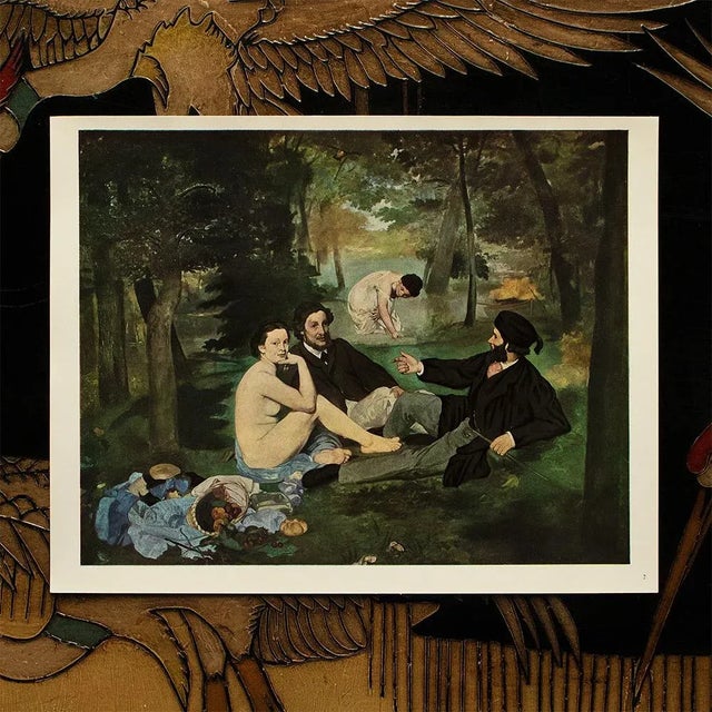 American Circa 1950s After Manet "Luncheon on the Grass" Vintage Full Color Impressionist Print For Sale - Image 3 of 6