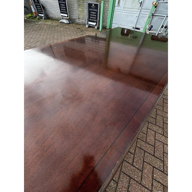 Dining Table and Dining Chairs in Green Leather, Set of 9 For Sale - Image 10 of 18