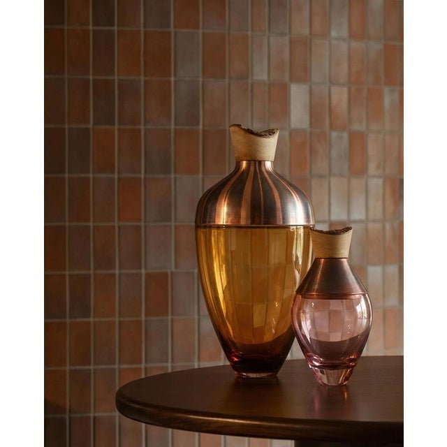 Small Pattern Patina India Vessel in Copper and Brass by Pia Wüstenberg For Sale - Image 4 of 7