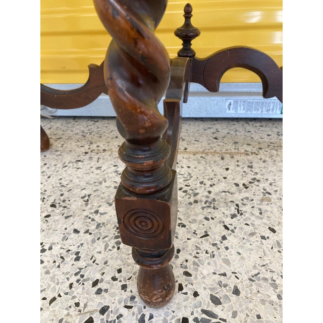 Edwardian Era French Demi-Lune Hall Table With Barley Twist Legs For Sale In Atlanta - Image 6 of 6