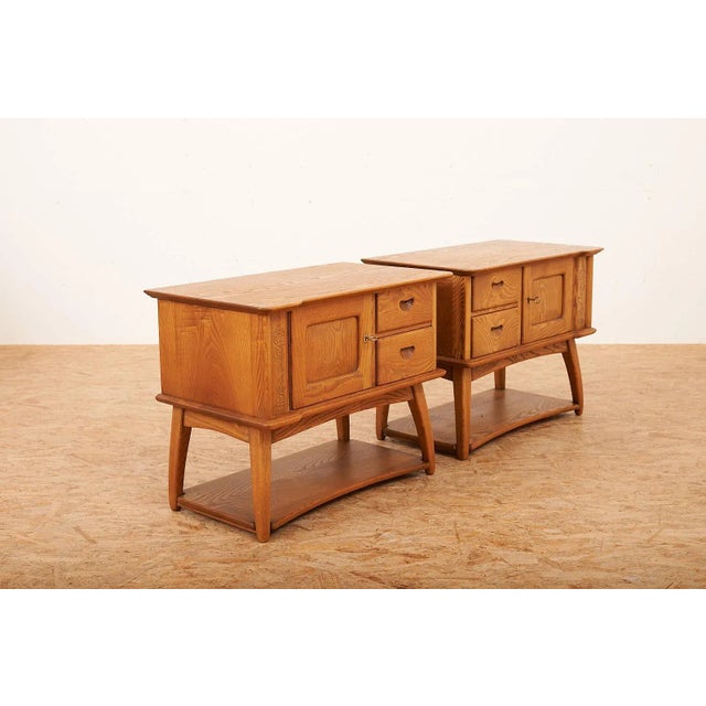 Solid Wood Bedside Table Set, 1940, Set of 2 For Sale - Image 5 of 13