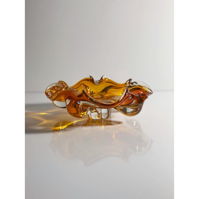 Amber Murano Glass Vide Poche, 1970s For Sale - Image 6 of 6