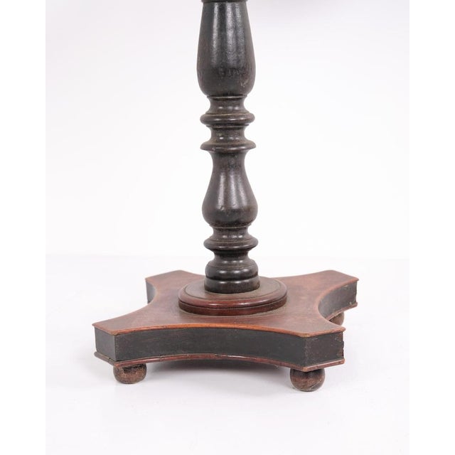 Wood Antique Oak Pedestal Side Table with Tilt Top, 1890s For Sale - Image 7 of 8
