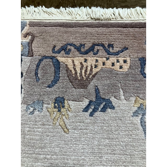 Contemporary Hand-Knotted Art Deco Style Nepal Rug 2'11" X 5'2" For Sale - Image 3 of 6