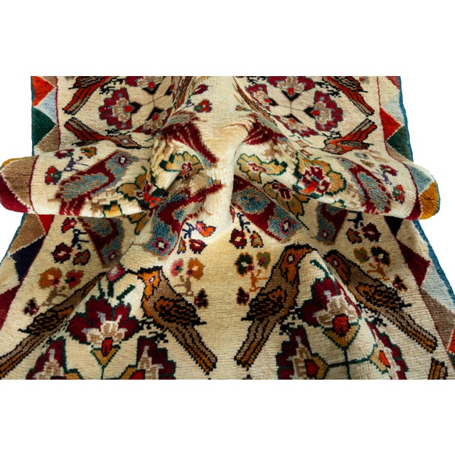 Hand-Knotted Gabbeh Nomadic Rug For Sale - Image 9 of 11