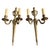 An elegant and unusually large pair of Louis XVI style gilt bronze sconces, finely cast and chiseled. Each sconce is...