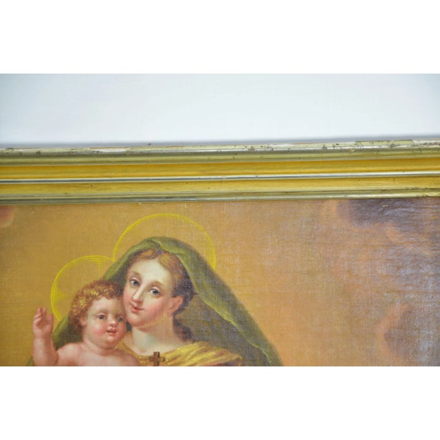 Agostino Cottolengo, Madonna with Child and Angels, Oil Painting on Canvas, Early 1800s For Sale - Image 6 of 15