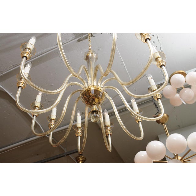 Stunning 12-Light Venetian Glass Chandelier - 1960s, Italy For Sale - Image 14 of 17