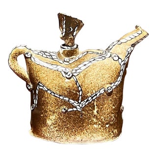 Contemporary Gerry Wallace Studio Art Pottery Slab Built Teapot Figurinal Lid Cerami For Sale