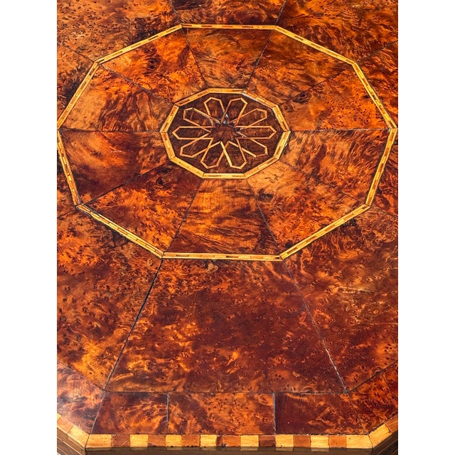 19th Century Octagonal Burr Yew Wood Coffee Table, 1880s For Sale - Image 9 of 11