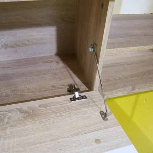 TV Stand in Chipboard with Oak Effect and White Door For Sale - Image 8 of 10