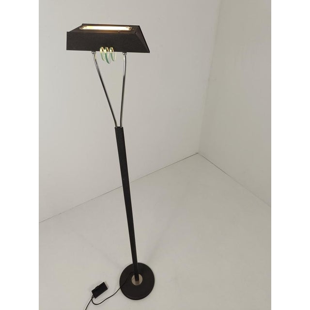 Black Italian Postmodern Floor Lamp in the style of Fontana Arte, 1980s For Sale - Image 8 of 18