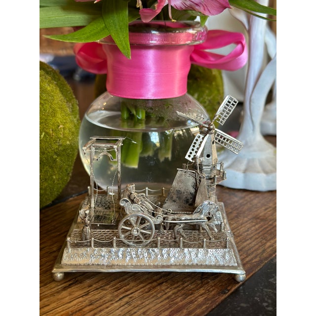 Art Deco 1920s Dutch Silver Mini Quay Scene For Sale - Image 3 of 11