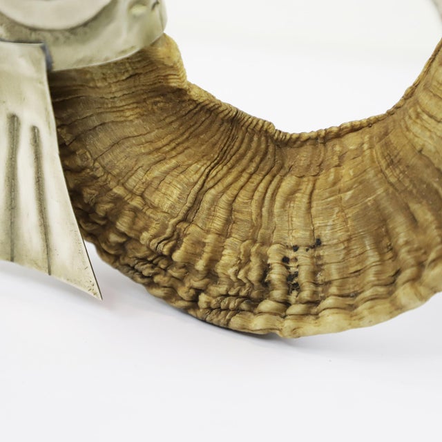 Metal 1970s Mexican ram's horn in fish form For Sale - Image 7 of 17