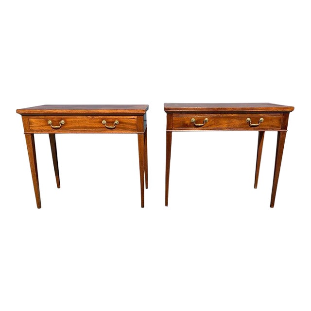 Pair of George III Mahogany Games Tables For Sale
