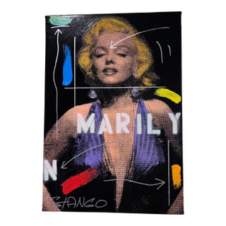 Original Signed John Stango Marilyn Monroe Contemporary Pop Art Canvas With Artist Inscription For Sale