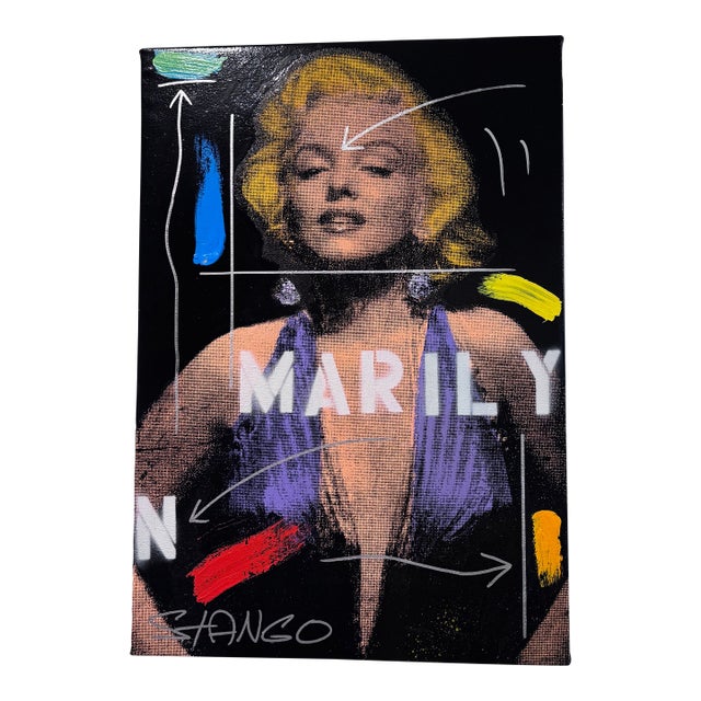 Original Signed John Stango Marilyn Monroe Contemporary Pop Art Canvas With Artist Inscription For Sale