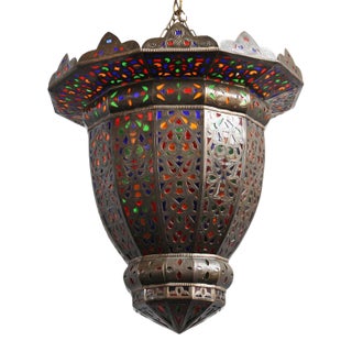 Vintage Marrakech Moroccan Colorful Prism Pendant Light For Sale