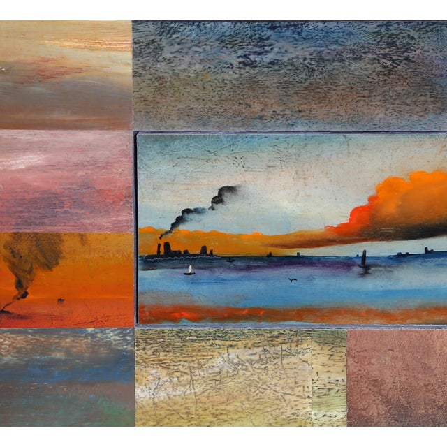 Artist: Vladimir German, Russian/American (1940 - ) Title: Far Rockaway Seascape Year: 1988 - 89 Medium: Oil on Paper...