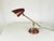 Small Mid-Century Adjustable Burgundy Metal & Brass Table Lamp from Oscar Torlasco, 1950s For Sale - Image 11 of 13