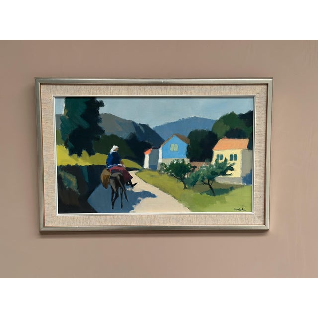 Stig Wernheden, Riders on the Road, Crete, 1960s, Oil on Canvas, Framed For Sale - Image 5 of 18