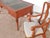 Antique Baker 1950s French Red Chinoiserie Leather Top Writing Desk & Arm Chairs For Sale - Image 11 of 16