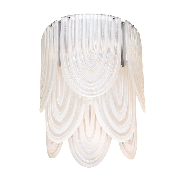 Glass Murano Glass Art Deco Chandelier For Sale - Image 7 of 9