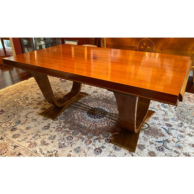 1940s Jules Leleu Style Extendable French Art Deco Rosewood Dining Table Circa 1930 For Sale - Image 5 of 7
