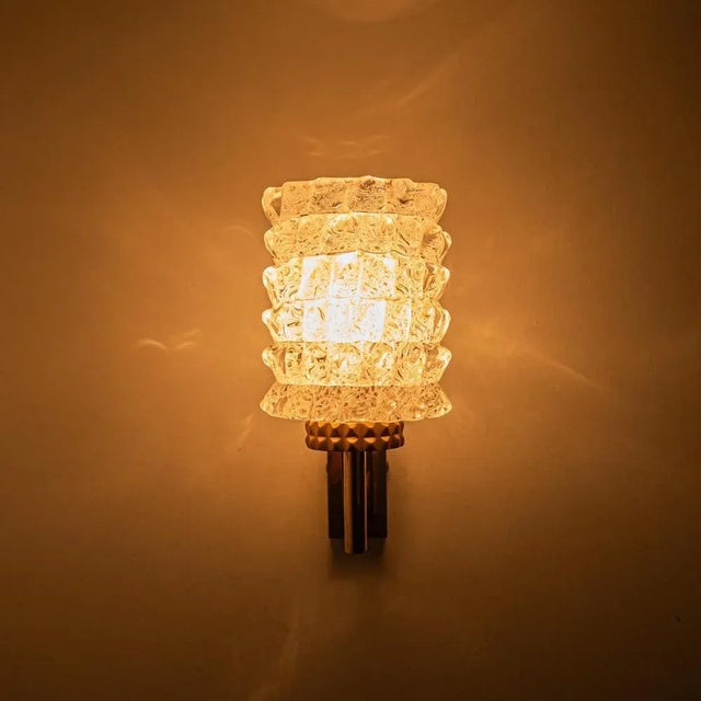 1970s Vintage German Brass and Glass Wall Lights from Hillebrand, 1970s, Set of 2 For Sale - Image 5 of 16