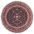 Shabby Chic 1990's Floral Pak-Persian Blue/Red Wool Round Rug- 8'1'' X 8'1'' For Sale - Image 9 of 9