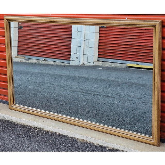 Mid-Century Modern White Furniture Mid Century Modern Bisque Maple Large Wall Mirror For Sale - Image 3 of 12
