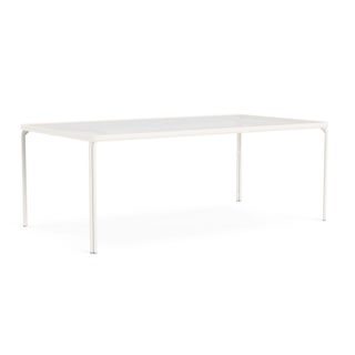 Brown Jordan Kantan Aluminum 43" x 77" Rectangle Dining Table in Chalk For Sale