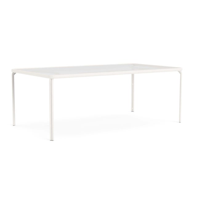 Brown Jordan Kantan Aluminum 43" x 77" Rectangle Dining Table in Chalk For Sale