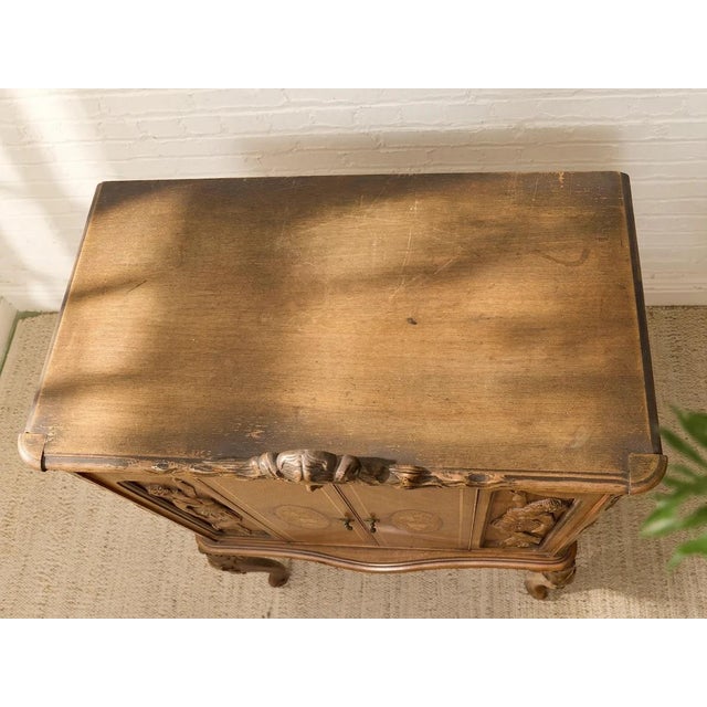 Antique French Louis XV Style Figural Marquetry Cabinet For Sale In Los Angeles - Image 6 of 12