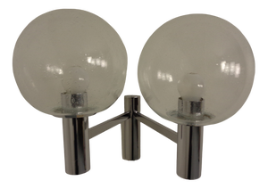 Chromed Glass Wall Lamp from OTT International, 1960s