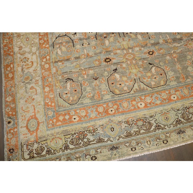 Gray Spiral Motif Antique Persian Malayer Rug no. j5270 For Sale - Image 8 of 14