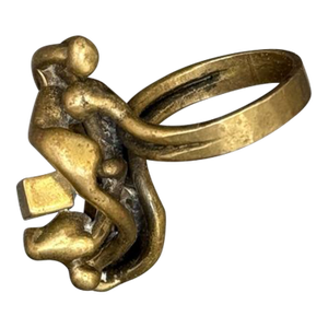 1970s Brutalist Biomorphic Brass Ring Attribution Jack Boyd