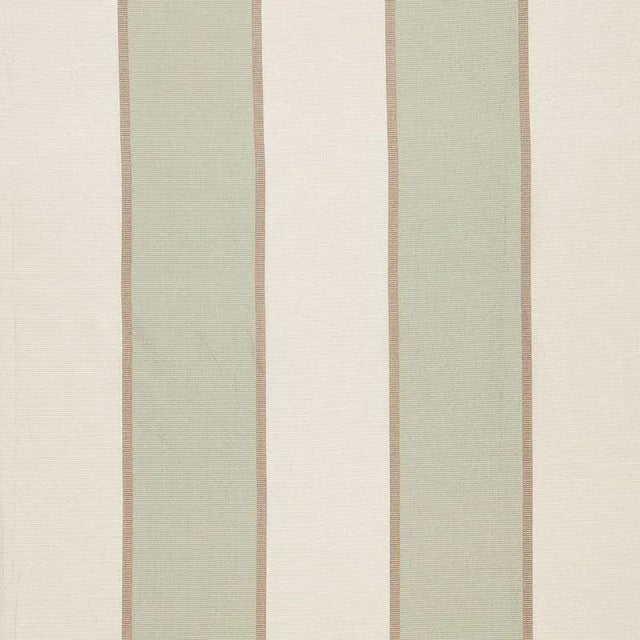 Schumacher Montebello Stripe Fabric in Pearl For Sale