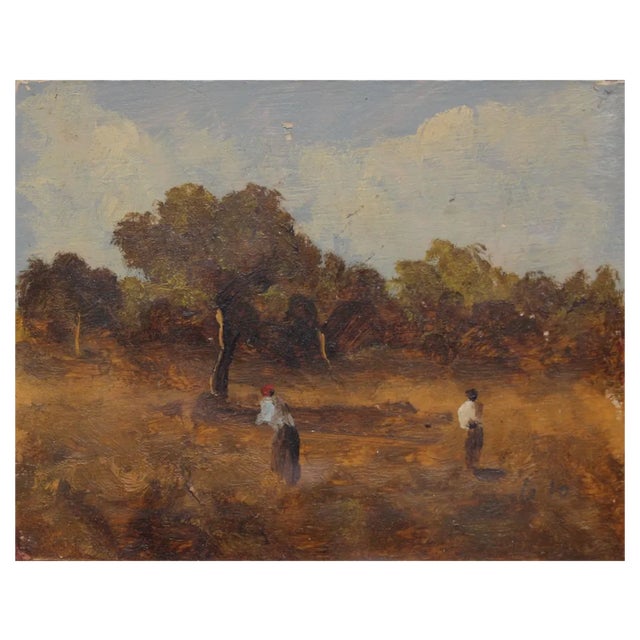 Antonio Leto, Landscape, 1890s, Oil on Board For Sale
