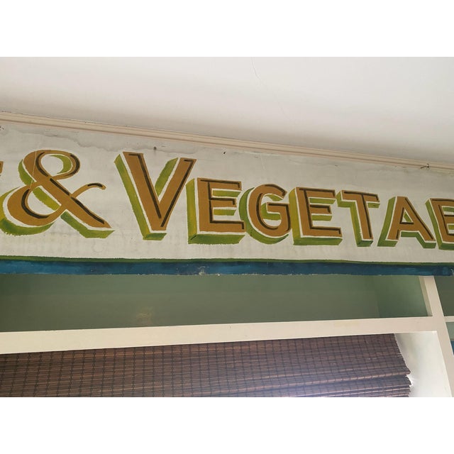 Farmhouse 1960s Fortuna Fruit & Vegetables Canvas Sign For Sale - Image 3 of 7