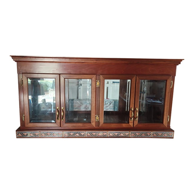 1990s Custom/Handmade Solid Walnut Display Cabinet For Sale