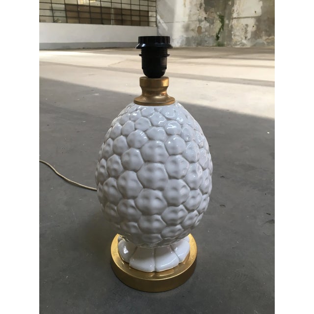 1970s Italian Ceramic Pineapple Table Lamp, 1970s For Sale - Image 5 of 12
