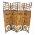 Vintage Coastal 4 Panel Burnt Bamboo Folding Screen With Floral Motif For Sale