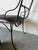 Vintage Rustic Wrought Iron & Leather Scroll Bench For Sale - Image 15 of 16