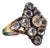 Gold and Silver Ring with Inlaid Zirconias For Sale