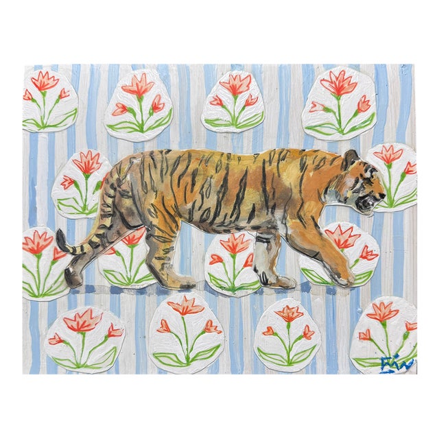 "King of the Jungle" Original Mixed Media Tiger Painting For Sale