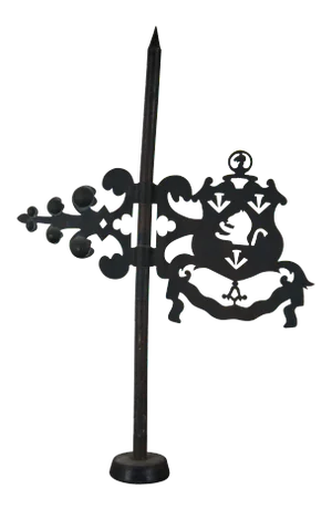 Antique English Architectural Wrought Iron Lion Coat of Arms