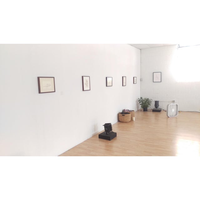 Contemporary Framed Pink & Grey Reclining Figure Drawing by Michelle Arnold Paine For Sale - Image 3 of 7