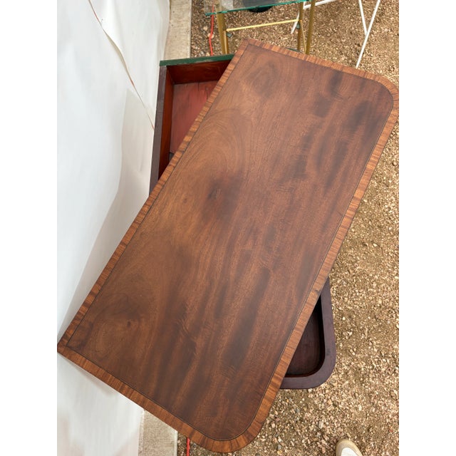 English Regency Flip Top Console and Game Table With Brass Casters For Sale - Image 10 of 11